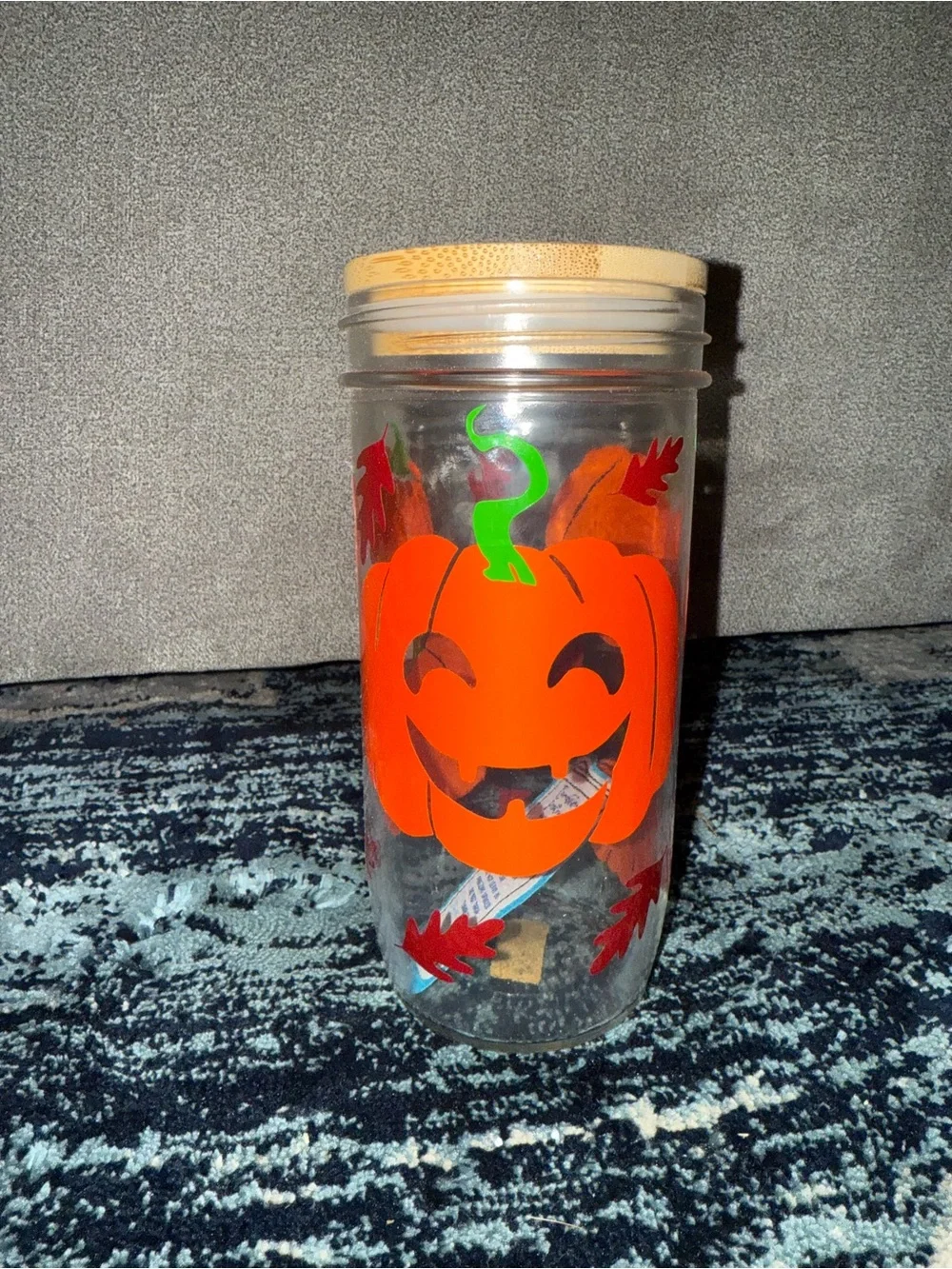 Halloween Pumpkin Travel Tumbler - Orange Pumpkin Design